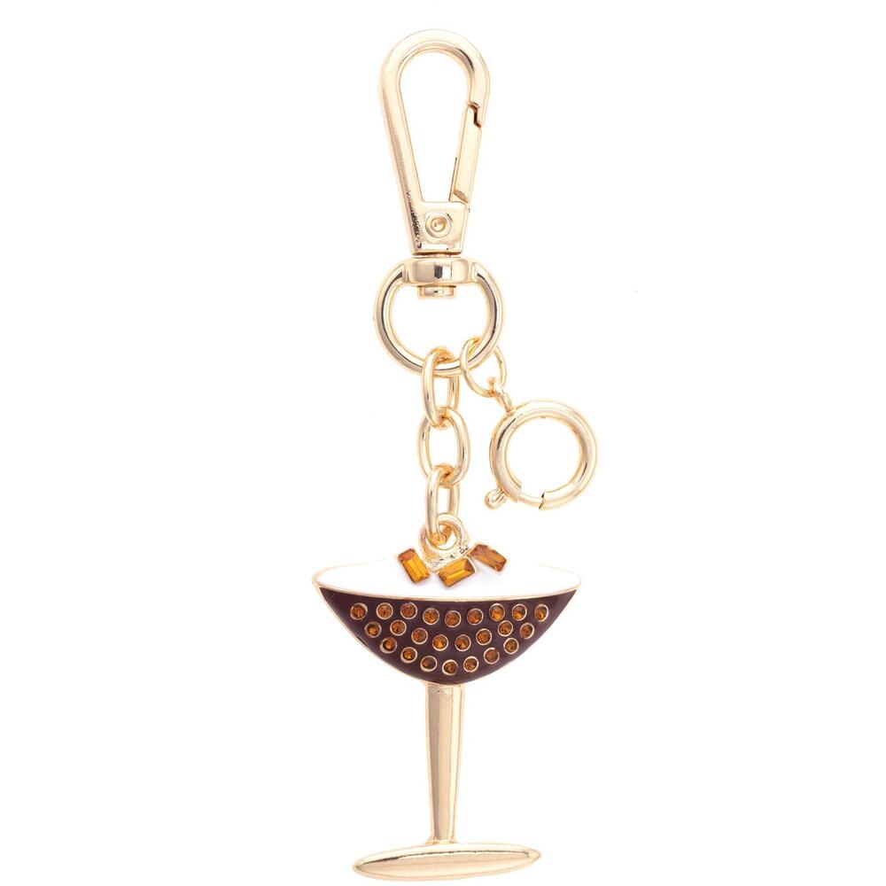 Espresso Martini Enamel Bag Charm – Brown & White